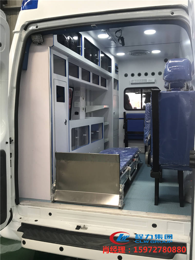 福特V348新世代 福星顶监护型救护车 带设备托盘
